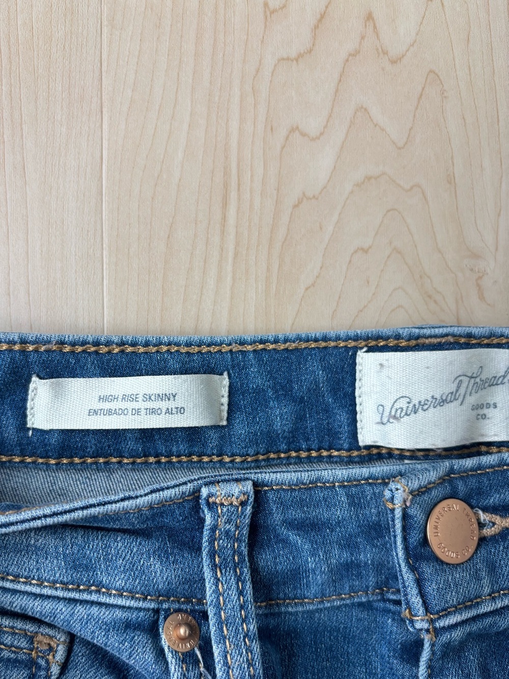 Universal Thread High Rise Skinny Distressed Blue Jeans - Picture 4 of 15